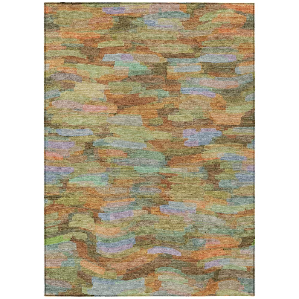 Machine Washable Indoor/Outdoor Chantille ACN2266 Green 9' x 12' Rug. Picture 1
