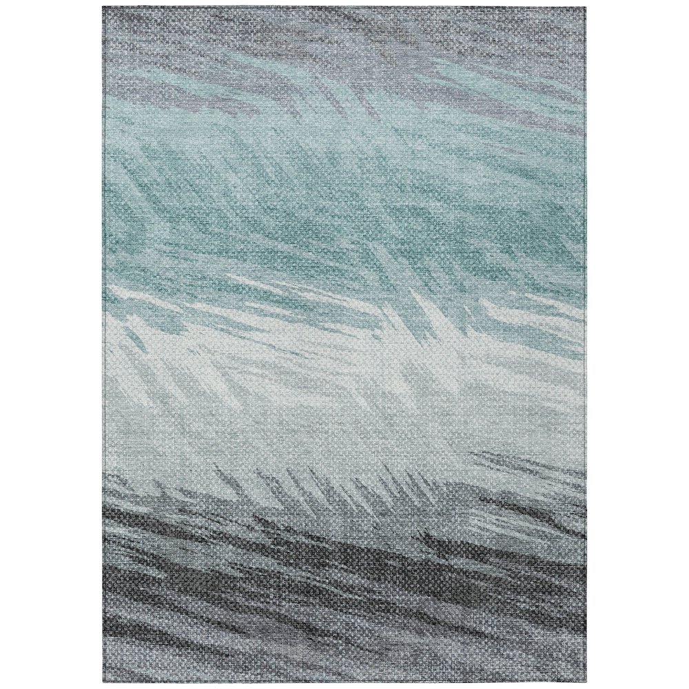 Machine Washable Indoor/Outdoor Chantille ACN2272 Teal 9' x 12' Rug. Picture 1