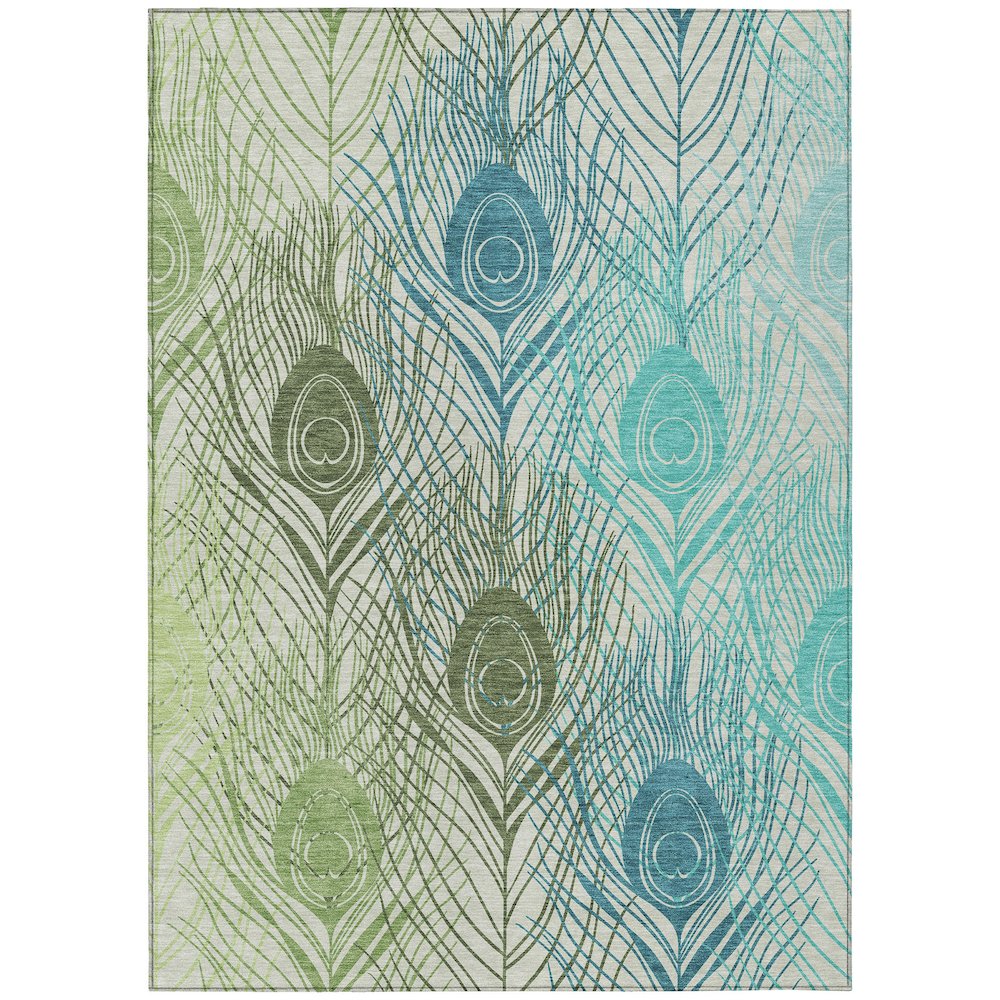 Machine Washable Indoor/Outdoor Chantille ACN2273 Green 9' x 12' Rug. Picture 1