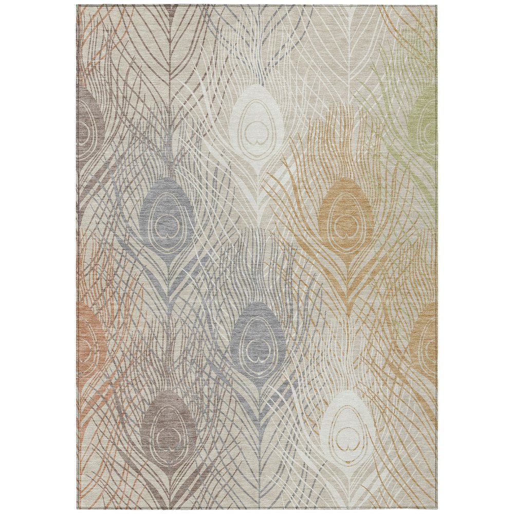 Machine Washable Indoor/Outdoor Chantille ACN2273 Brown 9' x 12' Rug. Picture 1
