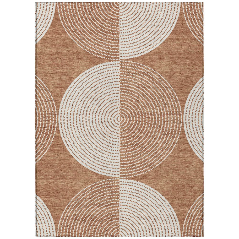 Machine Washable Indoor/Outdoor Chantille ACN2275 Orange 9' x 12' Rug. Picture 1