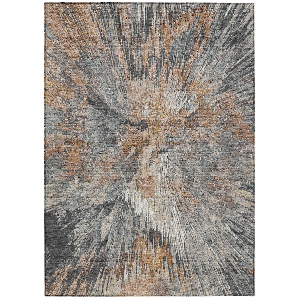 Machine Washable Indoor/Outdoor Chantille ACN2283 Orange 9' x 12' Rug. Picture 1