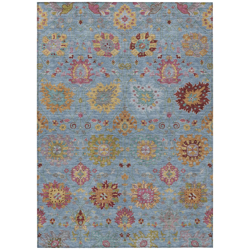 Machine Washable Indoor/Outdoor Chantille ACN2288 Blue 9' x 12' Rug. Picture 1
