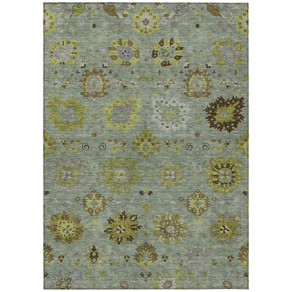 Machine Washable Indoor/Outdoor Chantille ACN2289 Green 9' x 12' Rug. Picture 1