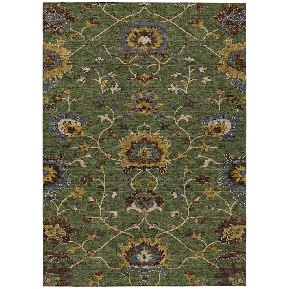 Machine Washable Indoor/Outdoor Chantille ACN2290 Green 9' x 12' Rug. Picture 1