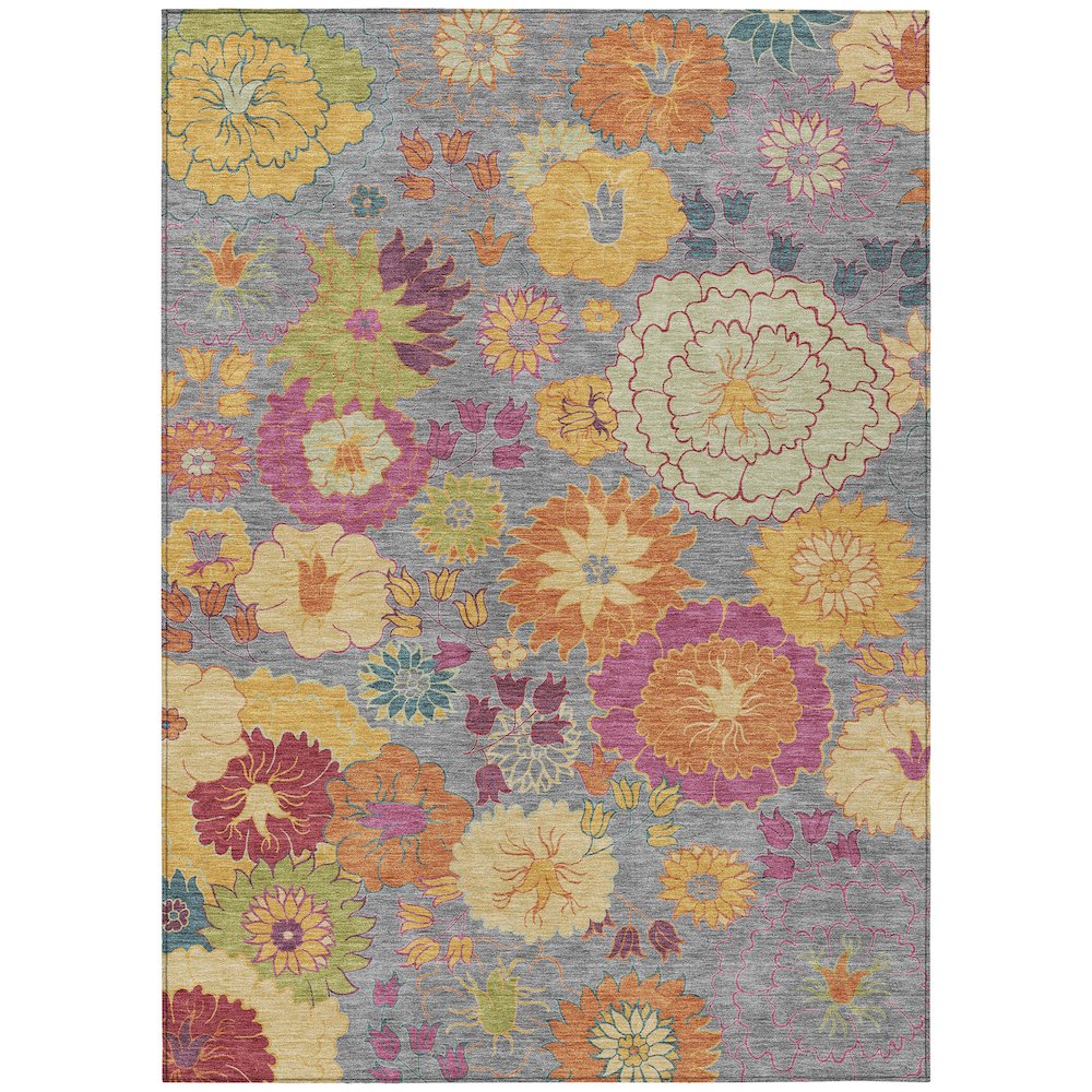 Machine Washable Indoor/Outdoor Chantille ACN2293 Gray 9' x 12' Rug. Picture 1