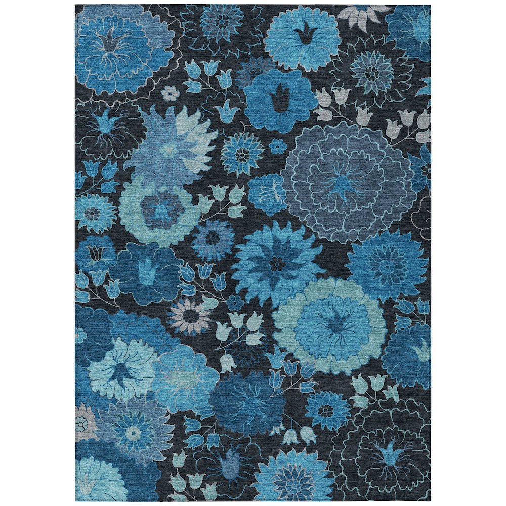 Machine Washable Indoor/Outdoor Chantille ACN2295 Blue 9' x 12' Rug. Picture 1