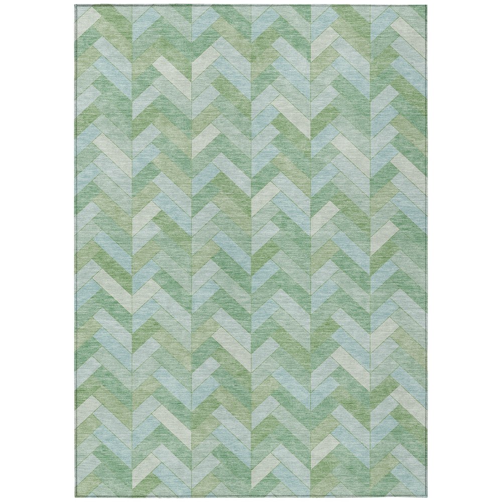 Machine Washable Indoor/Outdoor Chantille ACN2297 Green 9' x 12' Rug. Picture 1