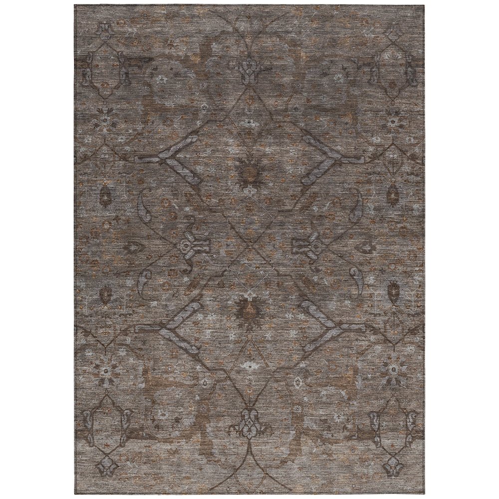 Machine Washable Indoor/Outdoor Chantille ACN2299 Brown 9' x 12' Rug. Picture 1