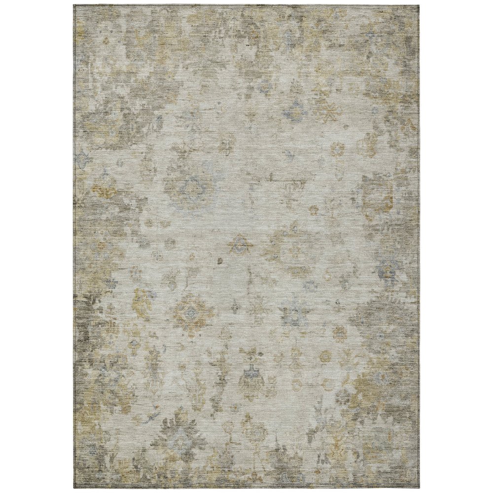 Machine Washable Indoor/Outdoor Chantille ACN2301 Brown 9' x 12' Rug. Picture 1