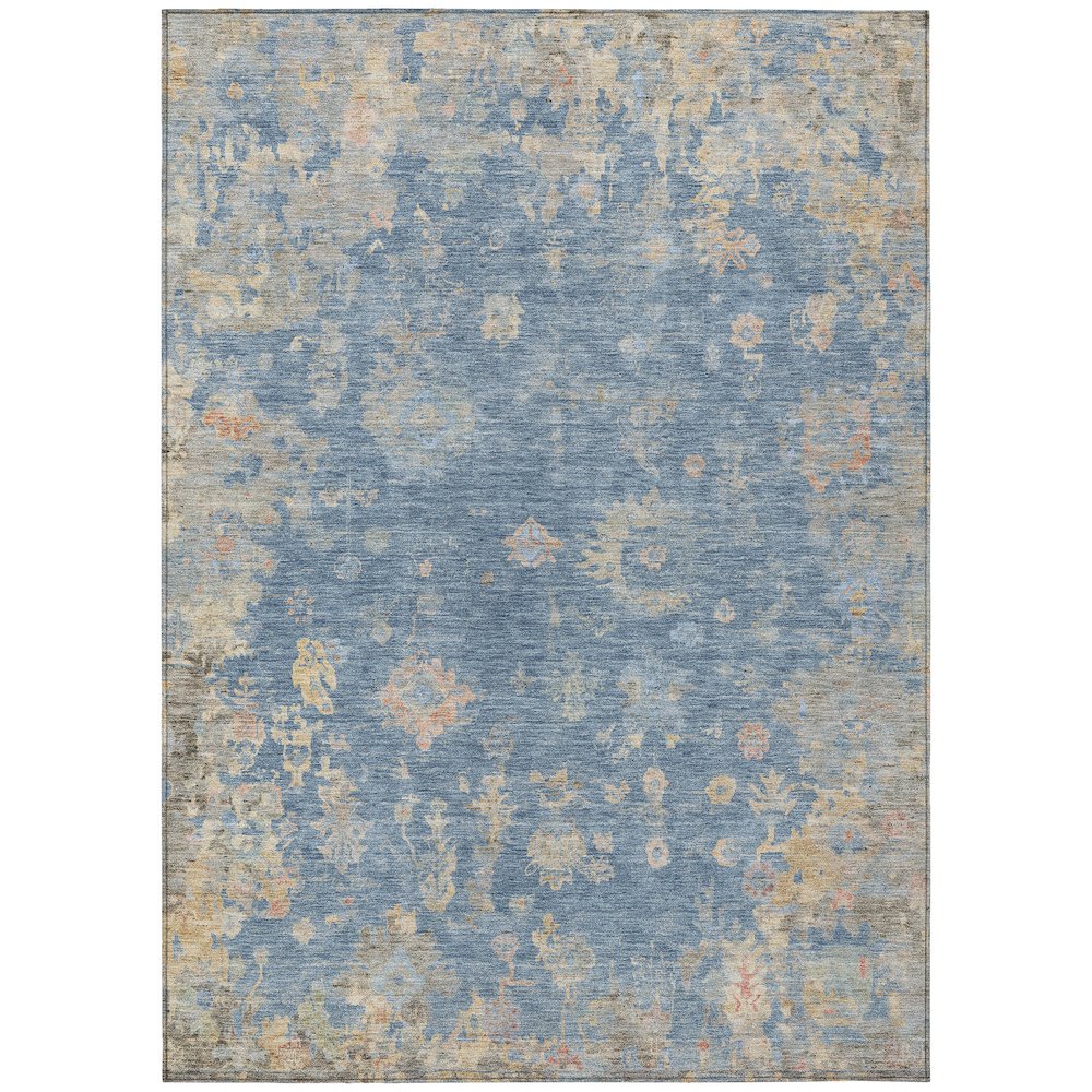 Machine Washable Indoor/Outdoor Chantille ACN2302 Blue 9' x 12' Rug. Picture 1