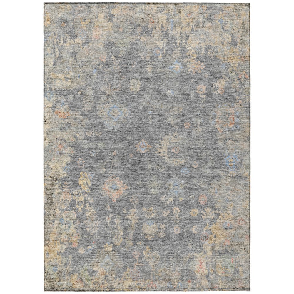 Machine Washable Indoor/Outdoor Chantille ACN2302 Gray 9' x 12' Rug. Picture 1