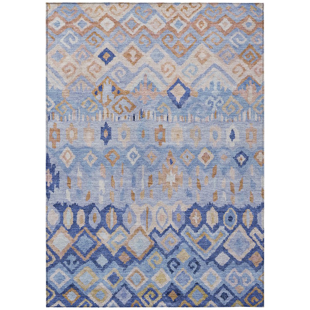 Machine Washable Indoor/Outdoor Chantille ACN2303 Blue 9' x 12' Rug. Picture 1