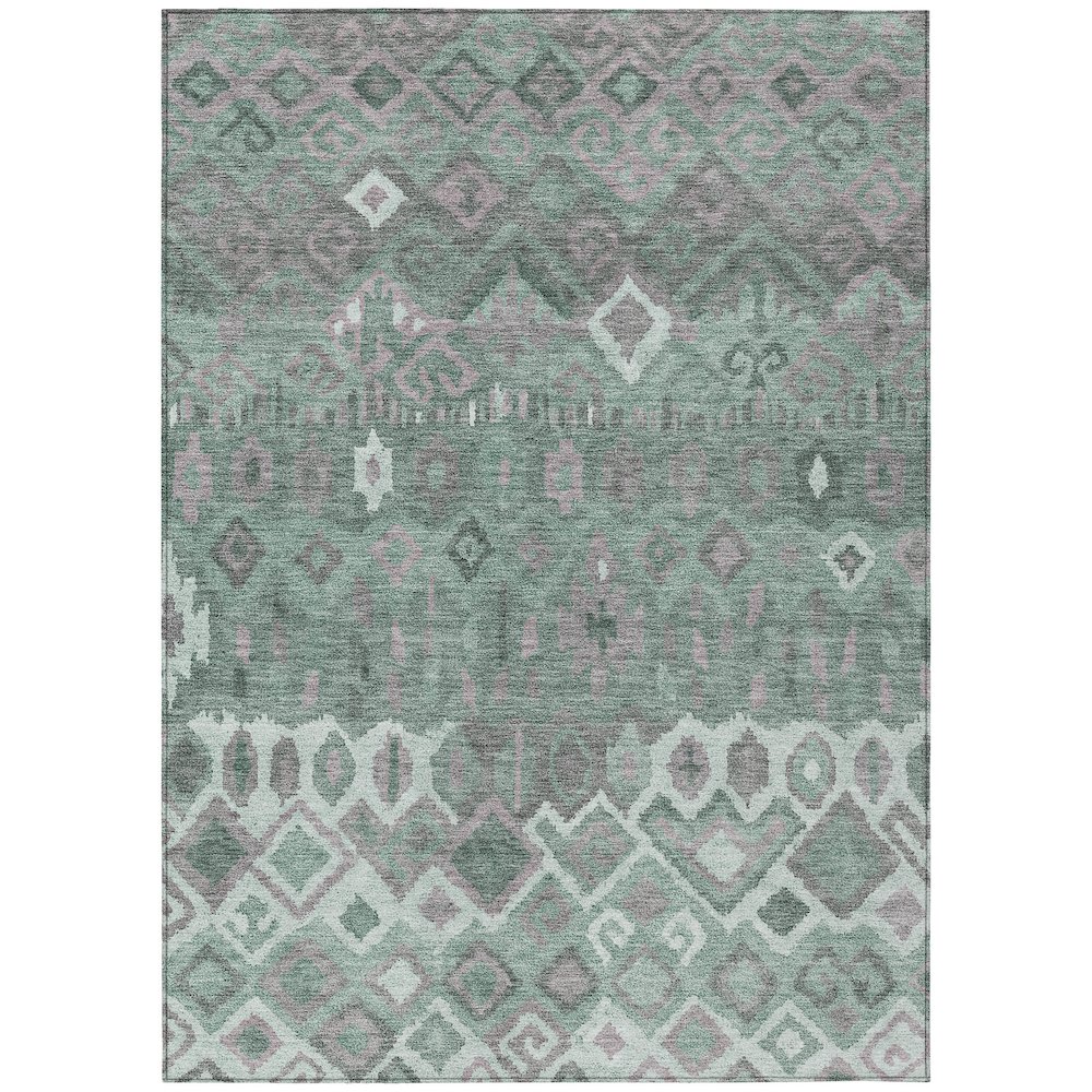 Machine Washable Indoor/Outdoor Chantille ACN2304 Green 9' x 12' Rug. Picture 1