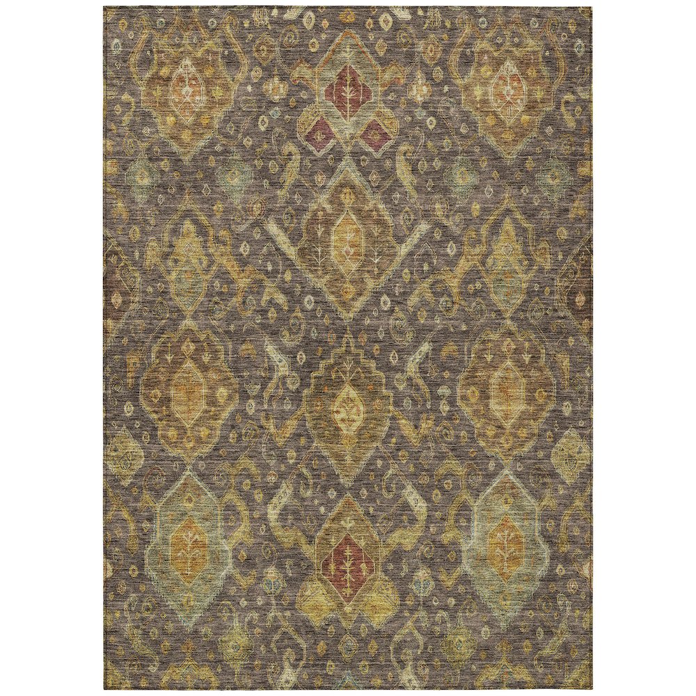 Machine Washable Indoor/Outdoor Chantille ACN2306 Brown 9' x 12' Rug. Picture 1