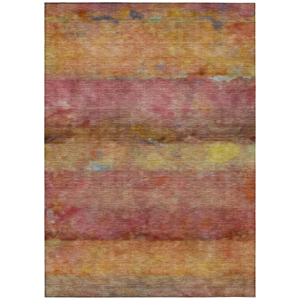 Machine Washable Indoor/Outdoor Chantille ACN2311 Orange 9' x 12' Rug. Picture 1