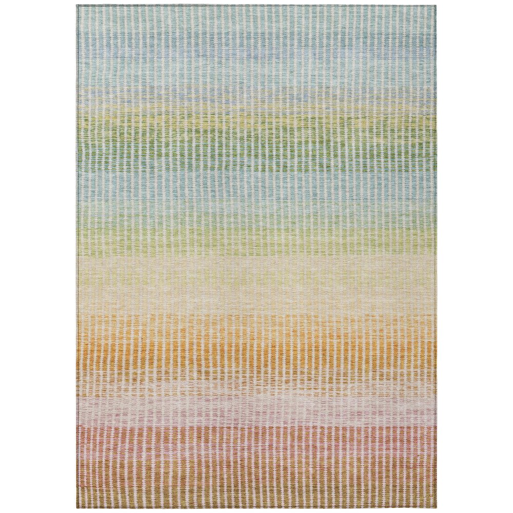 Machine Washable Indoor/Outdoor Chantille ACN2313 Orange 9' x 12' Rug. Picture 1