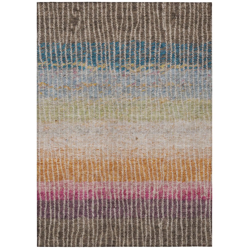 Machine Washable Indoor/Outdoor Chantille ACN2314 Brown 9' x 12' Rug. Picture 1