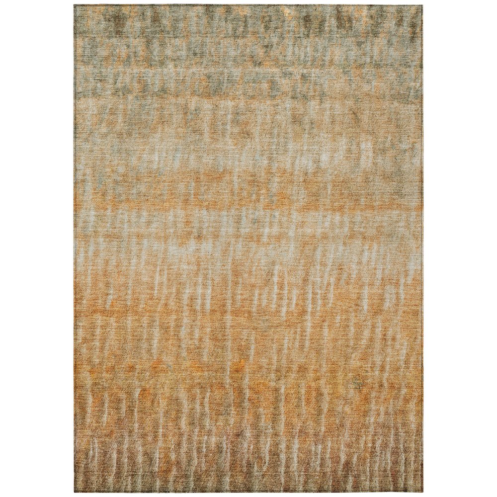 Machine Washable Indoor/Outdoor Chantille ACN2317 Orange 9' x 12' Rug. Picture 1