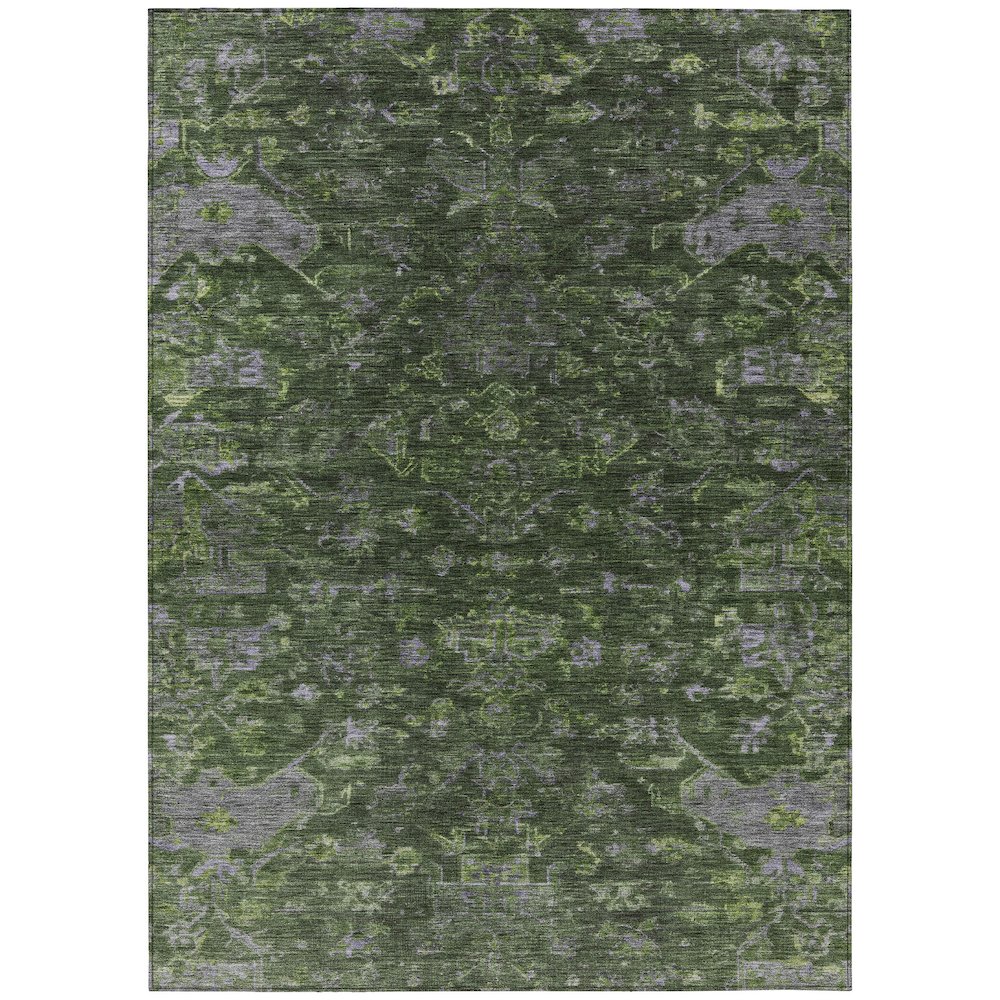 Machine Washable Indoor/Outdoor Chantille ACN2322 Green 9' x 12' Rug. Picture 1