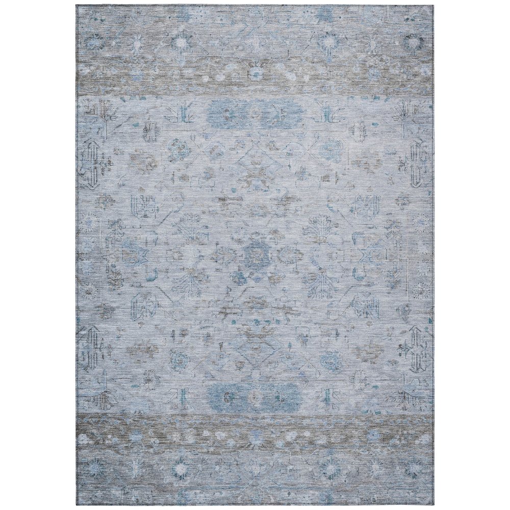 Machine Washable Indoor/Outdoor Chantille ACN2323 Blue 9' x 12' Rug. Picture 1