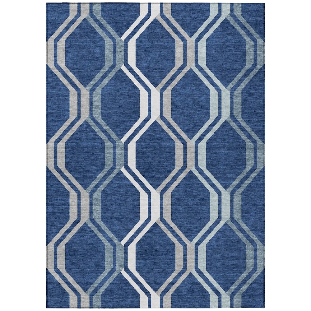 Machine Washable Indoor/Outdoor Chantille ACN2326 Blue 9' x 12' Rug. Picture 1