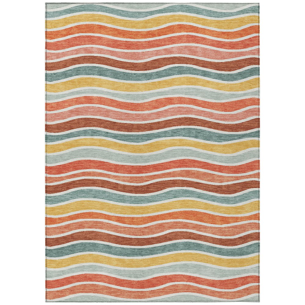 Machine Washable Indoor/Outdoor Chantille ACN2333 Orange 9' x 12' Rug. Picture 1