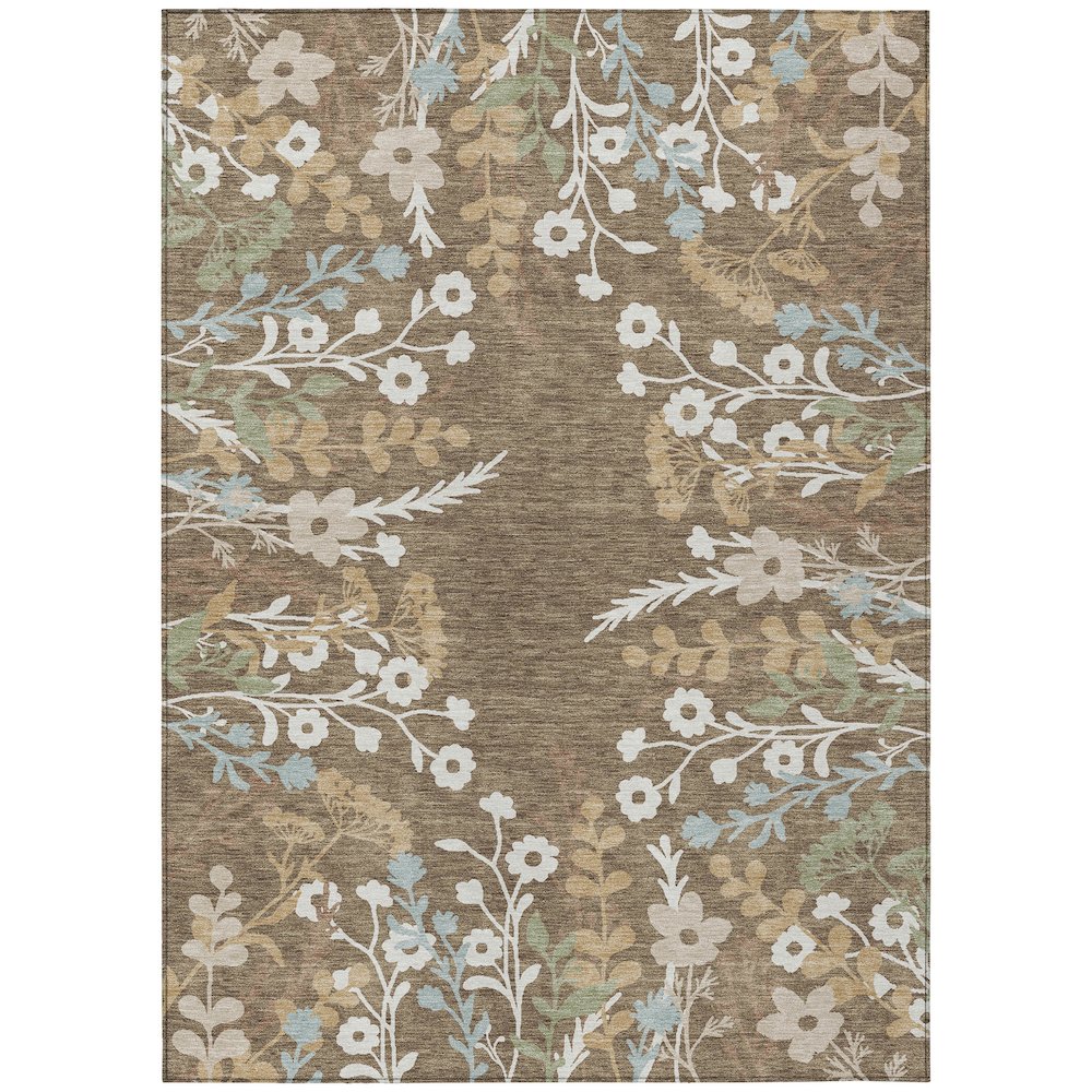 Machine Washable Indoor/Outdoor Chantille ACN2334 Brown 9' x 12' Rug. Picture 1