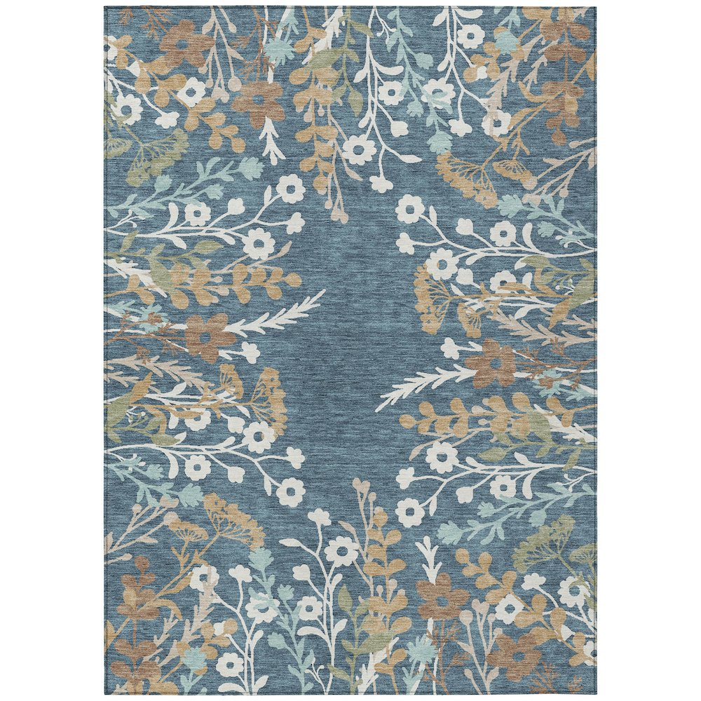 Machine Washable Indoor/Outdoor Chantille ACN2334 Blue 9' x 12' Rug. Picture 1