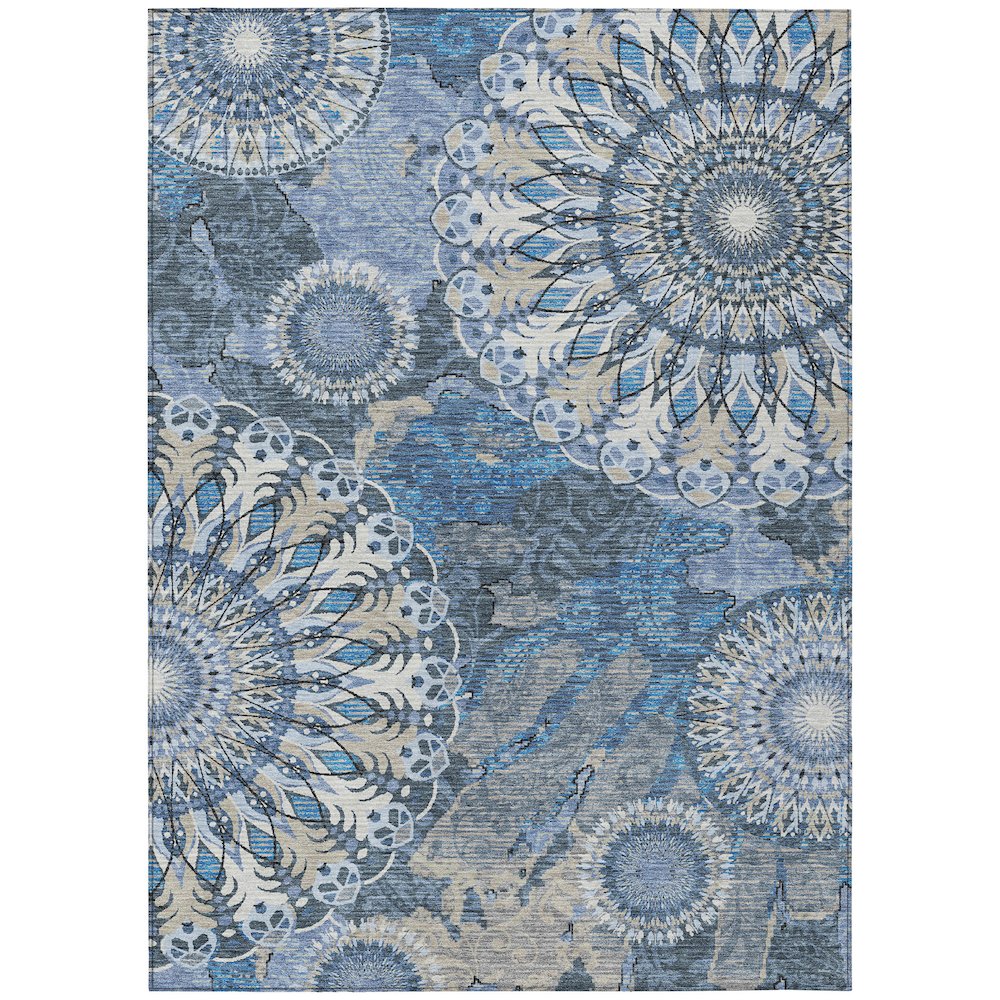 Machine Washable Indoor/Outdoor Chantille ACN2335 Blue 9' x 12' Rug. Picture 1
