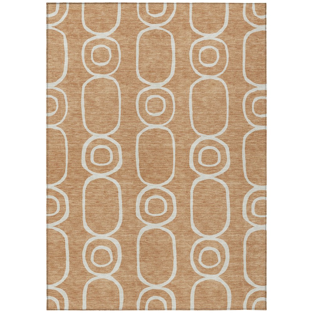 Machine Washable Indoor/Outdoor Chantille ACN2344 Orange 9' x 12' Rug. Picture 1