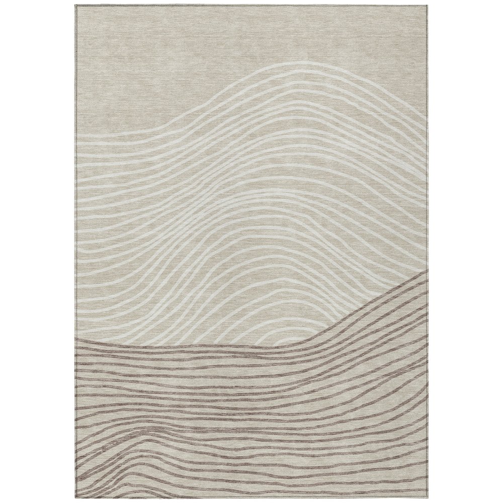 Machine Washable Indoor/Outdoor Chantille ACN2350 Brown 9' x 12' Rug. Picture 1