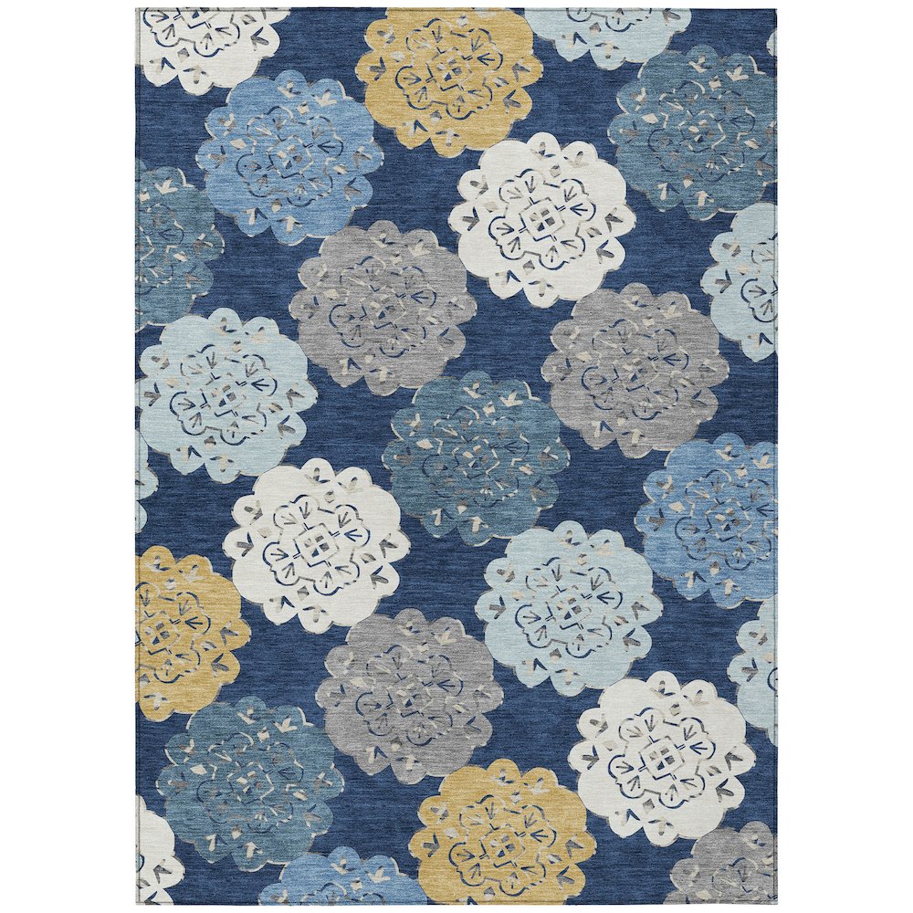 Machine Washable Indoor/Outdoor Chantille ACN2353 Blue 9' x 12' Rug. Picture 1