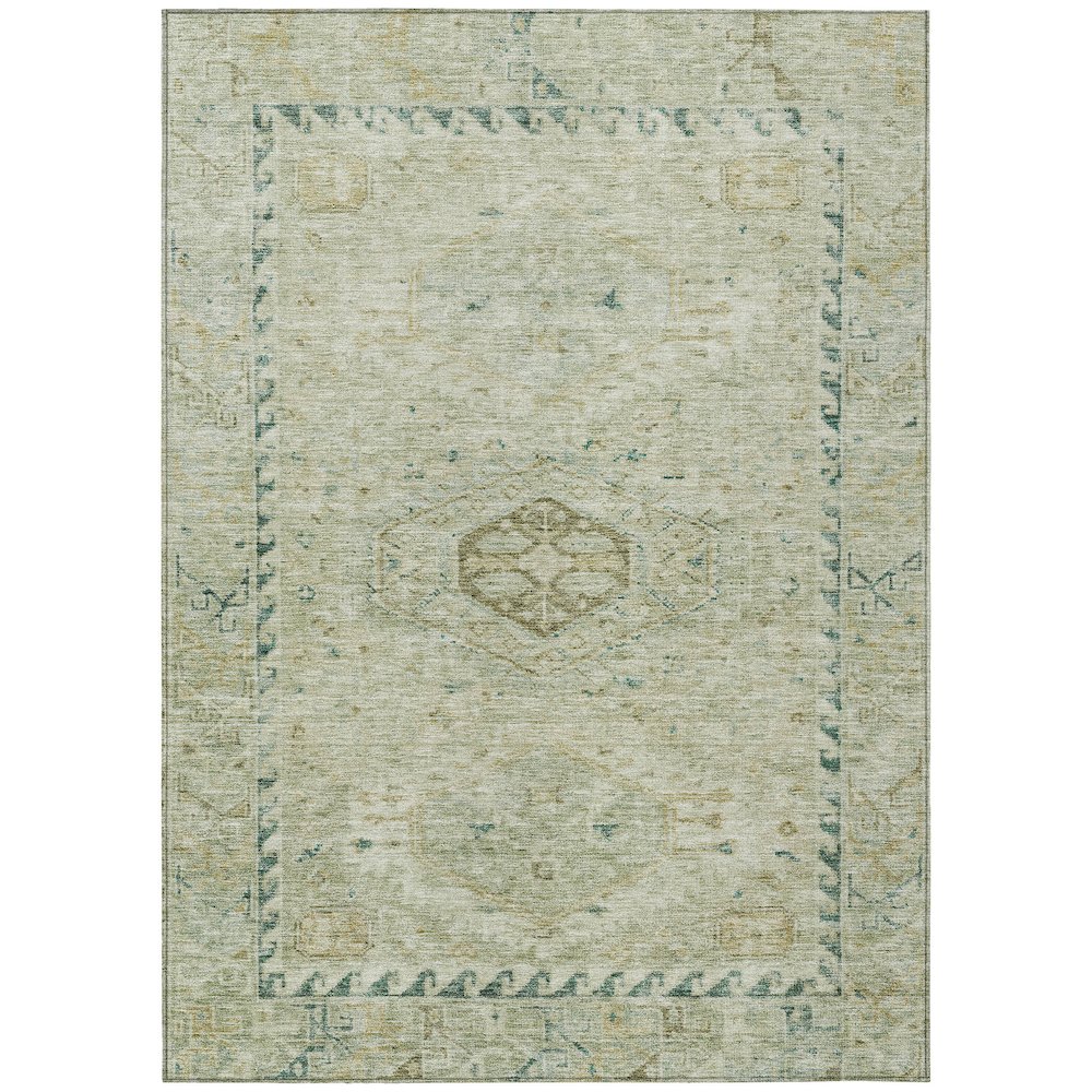Machine Washable Indoor/Outdoor Chantille ACN2357 Green 9' x 12' Rug. Picture 1