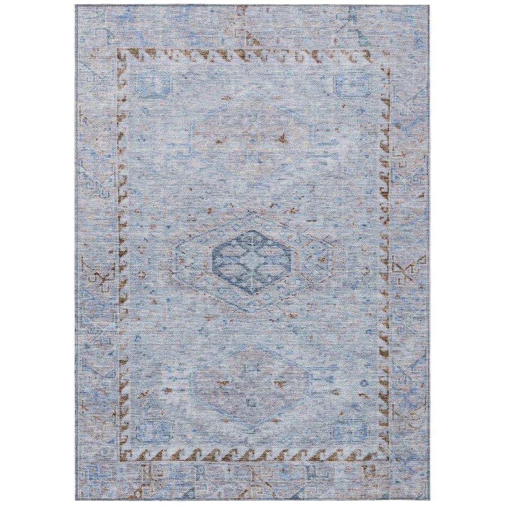Machine Washable Indoor/Outdoor Chantille ACN2357 Blue 9' x 12' Rug. Picture 1