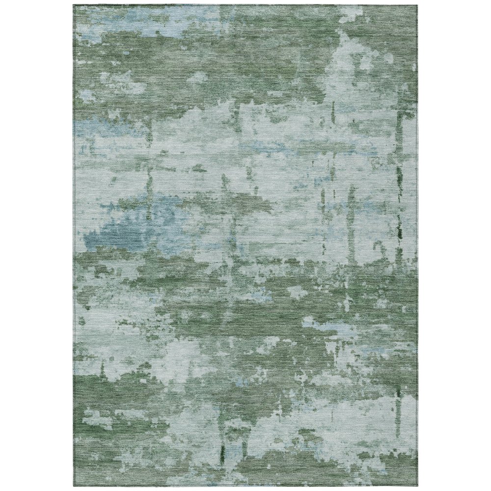 Machine Washable Indoor/Outdoor Chantille ACN2362 Green 9' x 12' Rug. Picture 1
