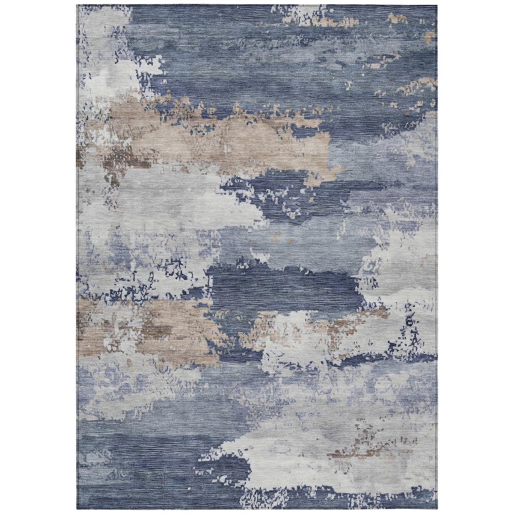 Machine Washable Indoor/Outdoor Chantille ACN2372 Blue 9' x 12' Rug. Picture 1