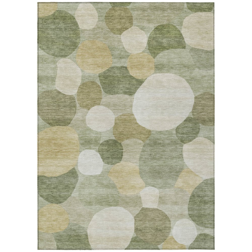Machine Washable Indoor/Outdoor Chantille ACN2375 Green 9' x 12' Rug. Picture 1