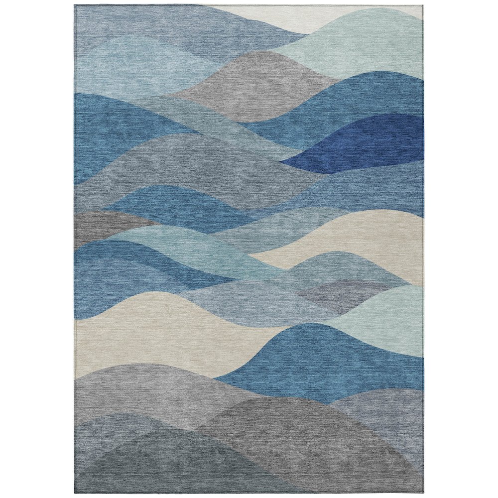 Machine Washable Indoor/Outdoor Chantille ACN2378 Blue 9' x 12' Rug. Picture 1