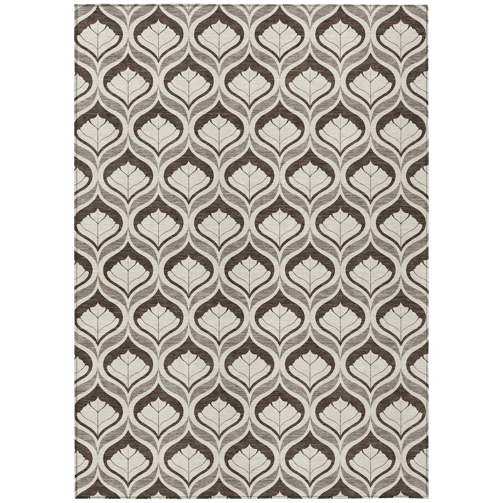 Machine Washable Indoor/Outdoor Chantille ACN2379 Brown 9' x 12' Rug. Picture 1