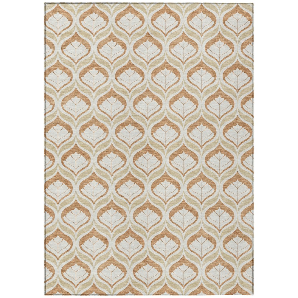 Machine Washable Indoor/Outdoor Chantille ACN2379 Orange 9' x 12' Rug. Picture 1