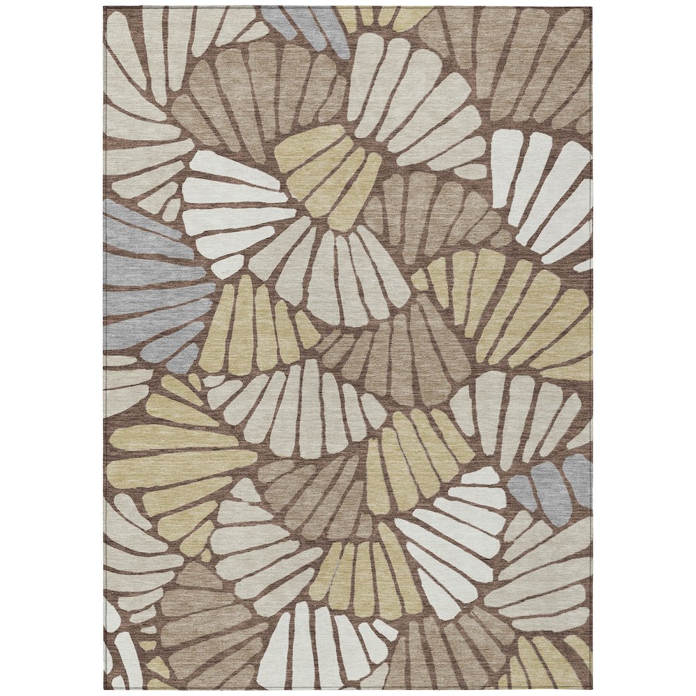 Machine Washable Indoor/Outdoor Chantille ACN2384 Brown 9' x 12' Rug. Picture 1