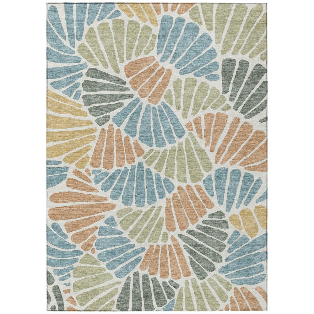 Machine Washable Indoor/Outdoor Chantille ACN2384 Blue 9' x 12' Rug. Picture 1