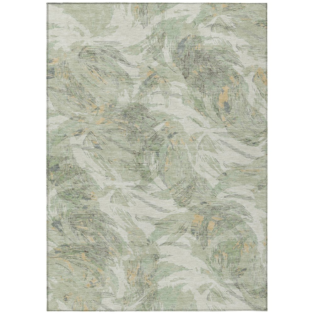 Machine Washable Indoor/Outdoor Chantille ACN2387 Green 9' x 12' Rug. Picture 1