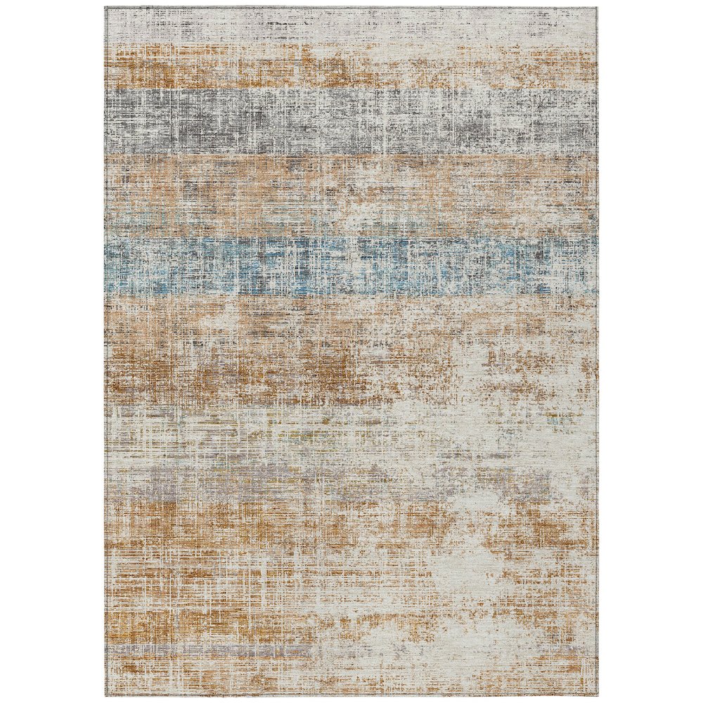 Machine Washable Indoor/Outdoor Chantille ACN2388 Orange 9' x 12' Rug. Picture 1