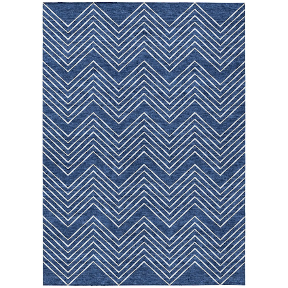 Machine Washable Indoor/Outdoor Chantille ACN2390 Blue 9' x 12' Rug. Picture 1