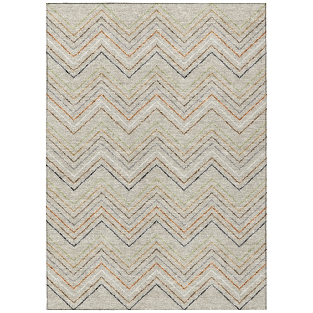 Machine Washable Indoor/Outdoor Chantille ACN2392 Brown 9' x 12' Rug. Picture 1