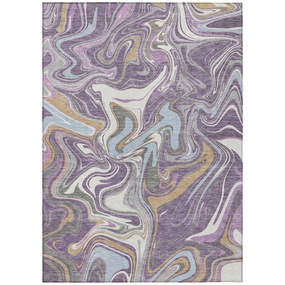 Machine Washable Indoor/Outdoor Chantille ACN2395 Purple 9' x 12' Rug. Picture 1