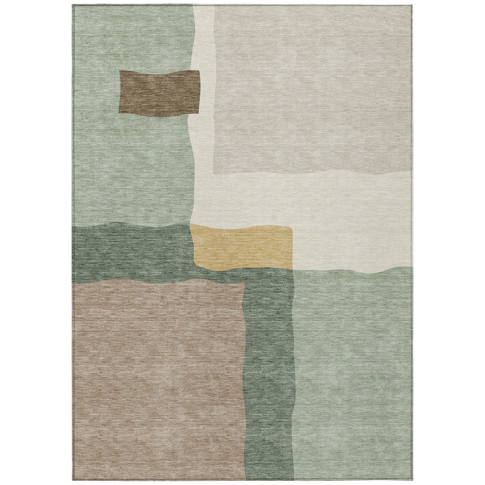 Machine Washable Indoor/Outdoor Chantille ACN2400 Green 9' x 12' Rug. Picture 1