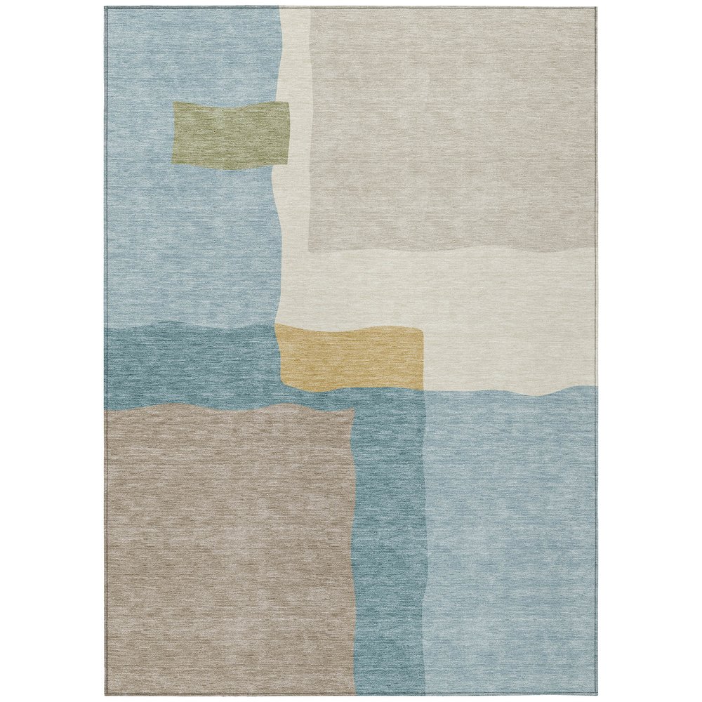 Machine Washable Indoor/Outdoor Chantille ACN2400 Teal 9' x 12' Rug. Picture 1